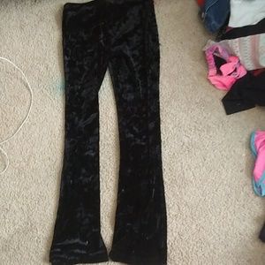 Velvet black bell bottom pants